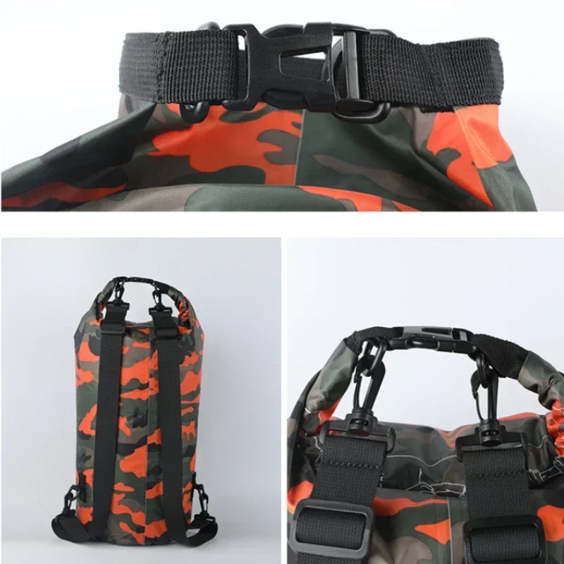 30L Outdoor Camouflage Waterproof Dry Bags Portable Rafting Diving Dry Bag Sack PVC Swimming Bags for River Trekking