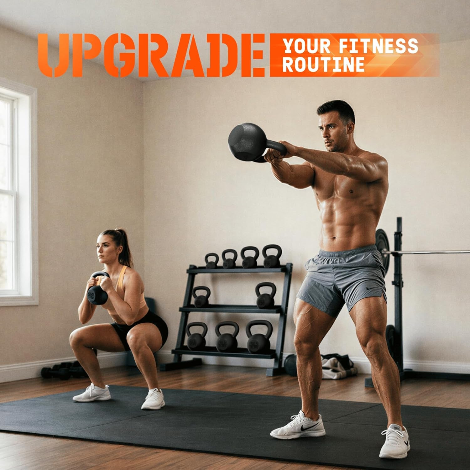 Cast Iron Kettlebell, Strength Training Kettlebells 5-80 Lb (5,10,15,20,25,30,35,40,45,50,60,70,80 Lb) for Full Body Workout, Push Up, Strength Training - Single & Kettlebell Set of 2 for Men