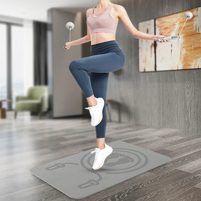 ZZ 6MM Skipping Rope Mat Anti-Noise Jump Rope Mat Floor Mats Exercise Shock Absorption Yoga Mat TPE Skipping Mat Fitness Pad