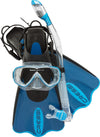 Cressi Palau SAF Set | Flexible Size Range Fit, Bare Feet or Neoprene Socks, Easy Kick Thrust, Gentle Silicone Skirt, Snorkel Mask, Adult Swim Fins