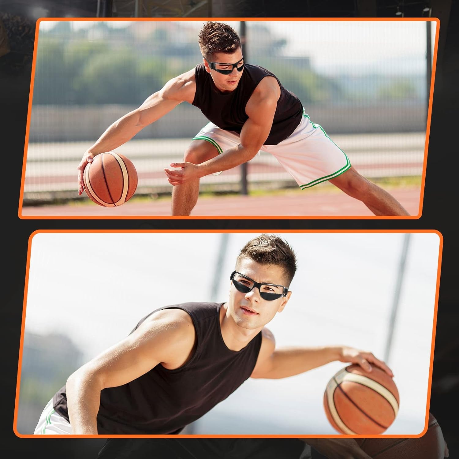 8 Pack Basketball Dribbling Goggles Adjustable Sport Training Glasses Black Dribble Goggles for Basketball Training Equipment for Men