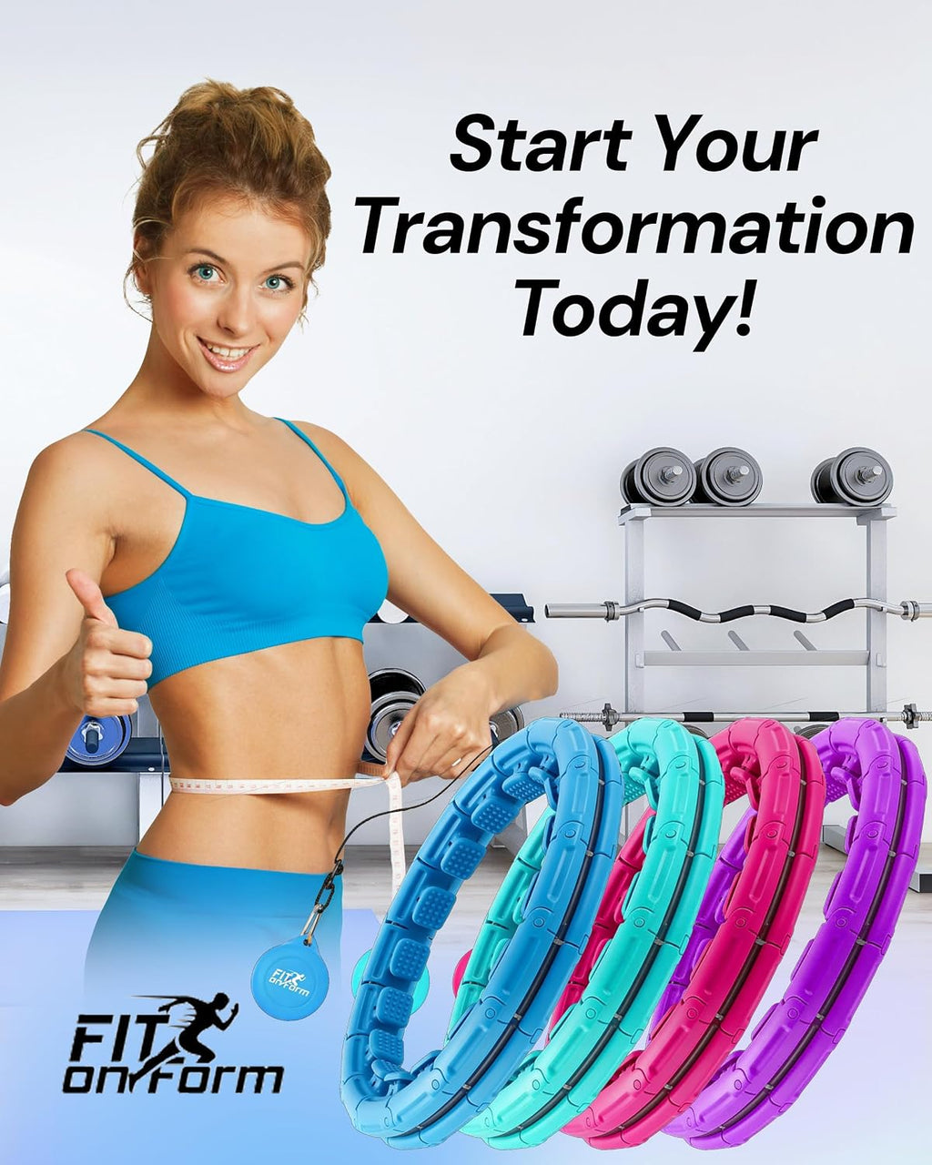 Infinity Weighted Hula Hoop for Adults Weight Loss, Smart Exercise Hola Circle Hoop for Women Abs Workout