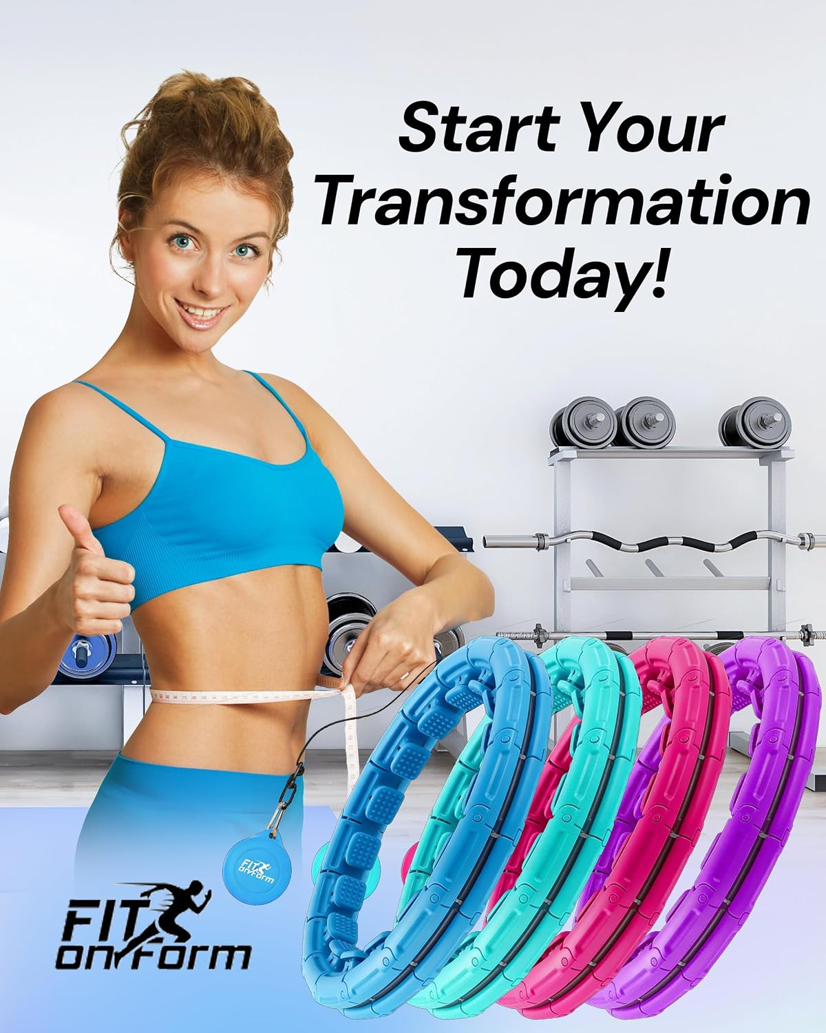 Infinity Weighted Hula Hoop for Adults Weight Loss, Smart Exercise Hola Circle Hoop for Women Abs Workout