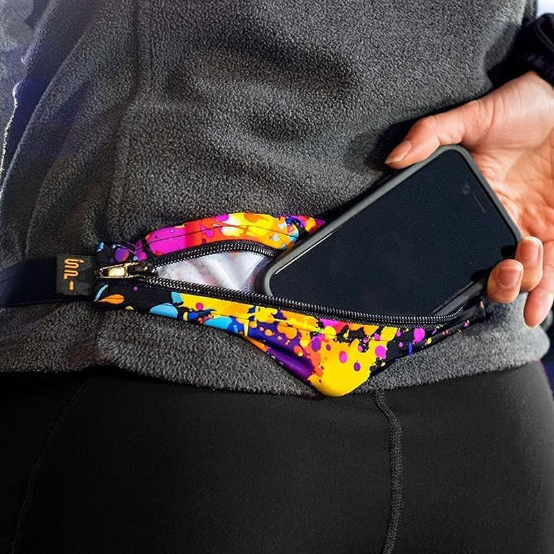 Running Belt Original Monochromatic, Women Men, Phone Holder for Running, Running Fanny Pack, Holder for Phone, Running Waist Pack, Adjustable Waist, [Fits All Phones]. White W/White Zipper