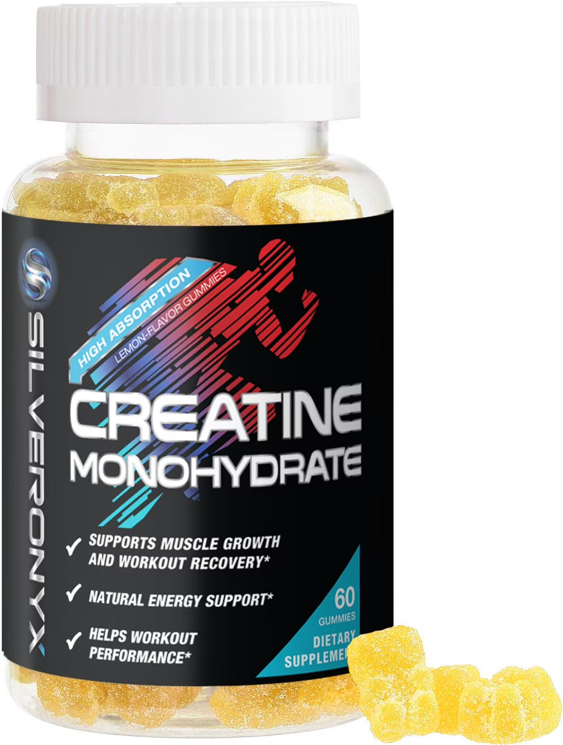 Creatine Gummies - 1G (1000Mg) per Gummy Creatine Monohydrate - Best Micronized, Sugar Free Creatine Chewable for Men &amp; Women - Supports Lean Muscle, Strength, Energy &amp; Endurance - 60 Lemon Gummies