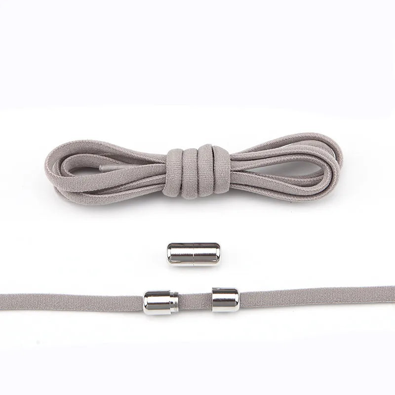 New Version Elastic No Tie Shoelaces Metal Lock Shoe Laces for Kids Adult Sneakers Quick Shoelaces Semicircle Shoestrings