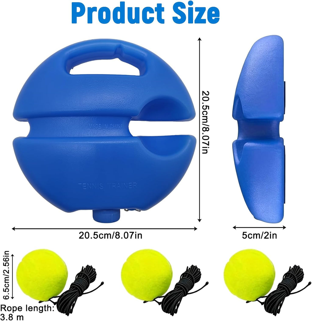 Tennis Trainer Rebound Ball with 3 String Balls Tennis Practice Rebounder | Self Portable Tennis Practice Training Tool Suitable for Beginners Indoor Outdoor Sport