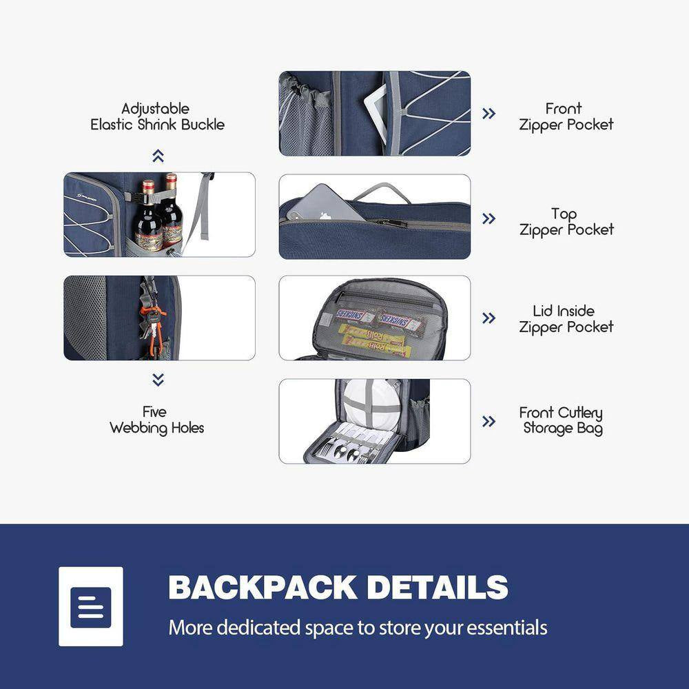 33.8 Qt. Insulated Soft Cooler Lunch Bag 35 Can Cooler Backpack