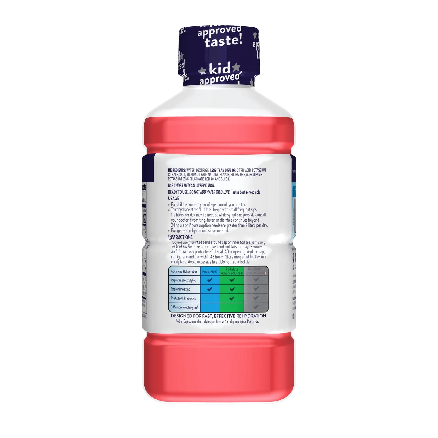 (2 Pack)  Electrolyte Drink, Strawberry, 1 Liter