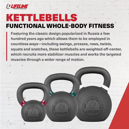53 Lb. Cast-Iron Single Green Kettlebell