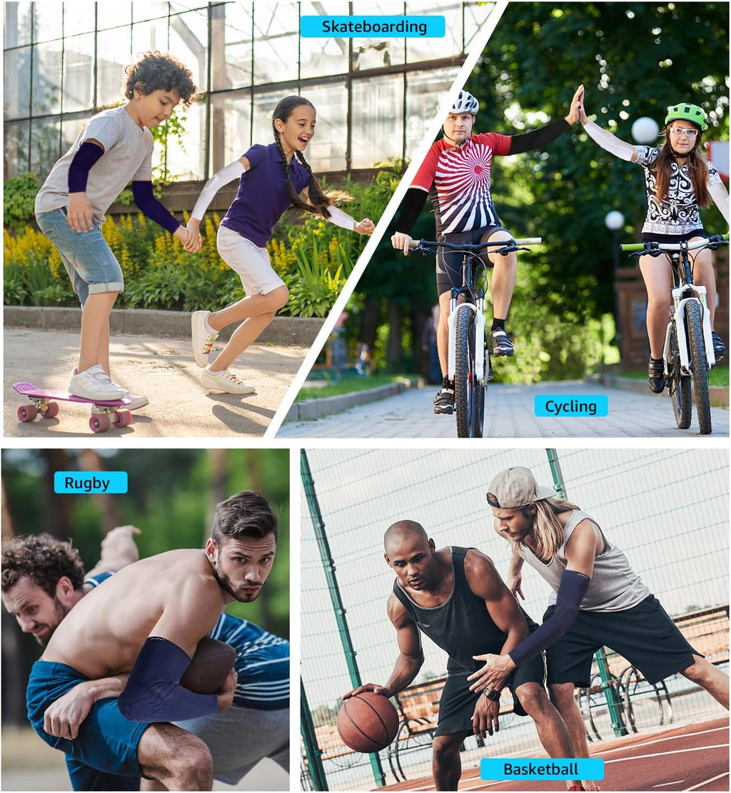 Elbow Pads Elbow Brace, Basketball Shooter Sleeves Arm Compression Sleeve Collision Avoidance Elbow Pad for Cycling Football Volleyball Baseball, Youth Adult Women Men ((Pair) Black, L)