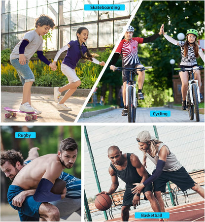 Elbow Pads Elbow Brace, Basketball Shooter Sleeves Arm Compression Sleeve Collision Avoidance Elbow Pad for Cycling Football Volleyball Baseball, Youth Adult Women Men ((Pair) Black, L)