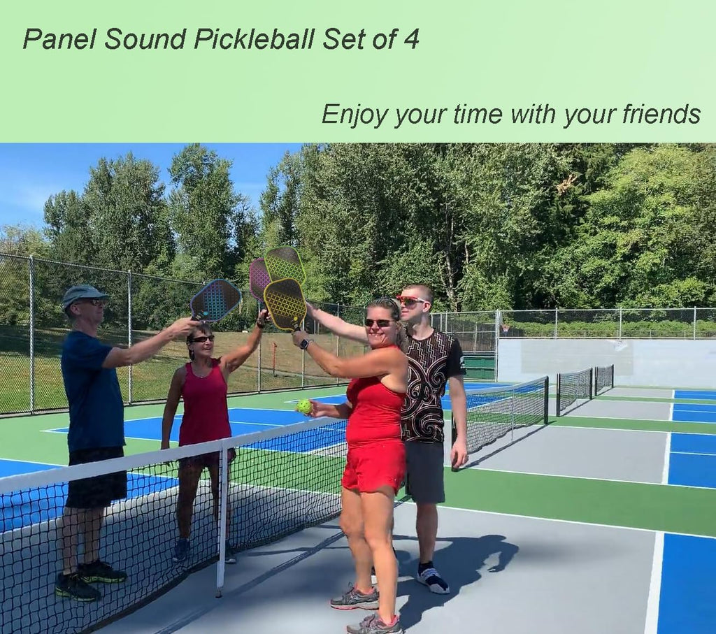 Pickleball Paddles Set of 2 or 4, USAPA Approved Fiberglass Pickleball Racket Set with 4 Outdoor Pickleballs and 1 Carrying Case