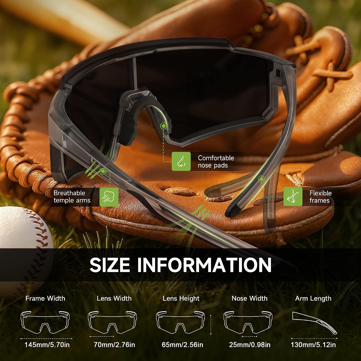 Sports Polarized Sunglasses Men Women for Running Baseball Hiking | 3 Pack Lightweight Sun Glasses with UV Protection for Cycling Fishing