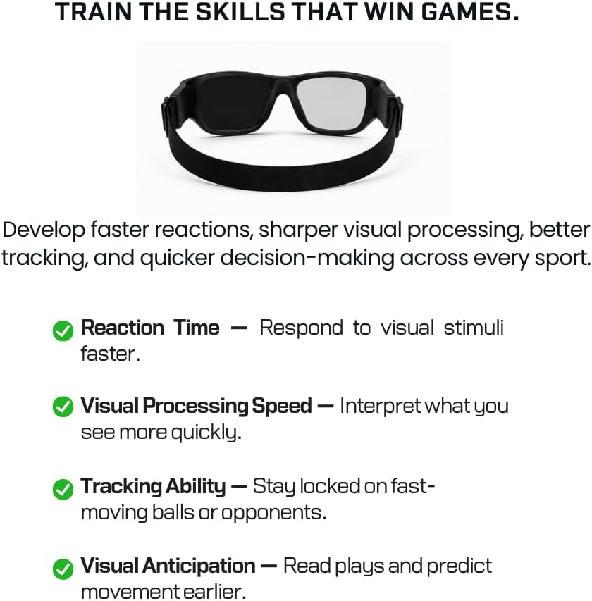 Vision Training Strobe Glasses - Sports Reaction Training. Reflex and Hand-Eye Coordination Tool