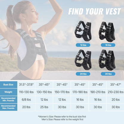 Weighted Vest, 30 Lbs Adjustable with Safety Reflective Stripes, Secure Buckle Closure, Ideal for Men and Women, Enhances Workouts Including Strength Training, Running, and Fitness Activities
