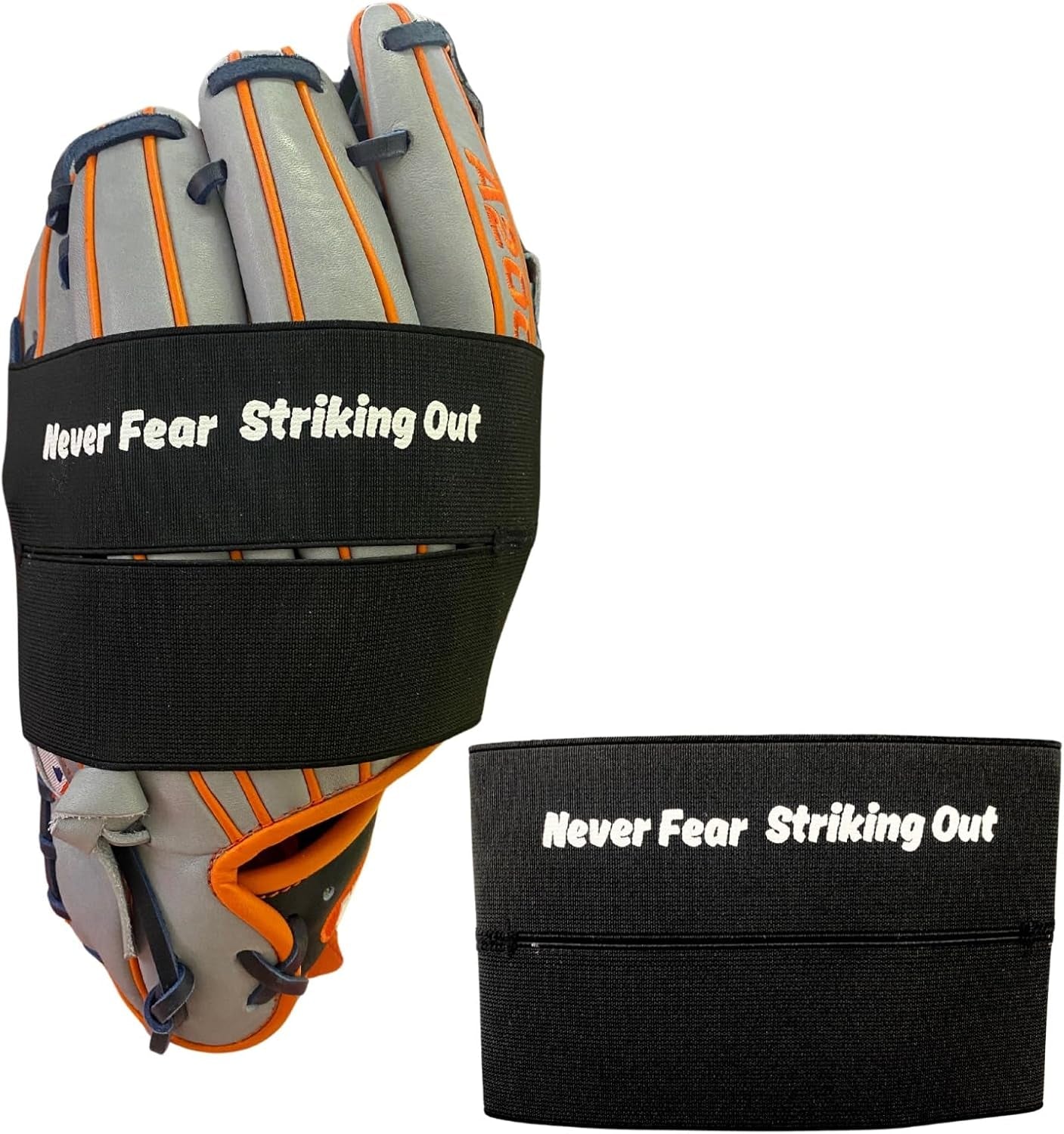 Baseball Glove Wrap Band for Break-In & Shaping | Elastic Mitt Strap | Adjustable Closure for Pocket Forming & Storage | Youth & Adult Softball Mitt Care Accessory (Message Options)