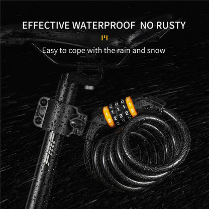 WEST BIKING Bike Cable Lock MTB Road Bike Anti-Theft Safety Password Bicycle Locks for Scooter Motorcycle Bike Accessories