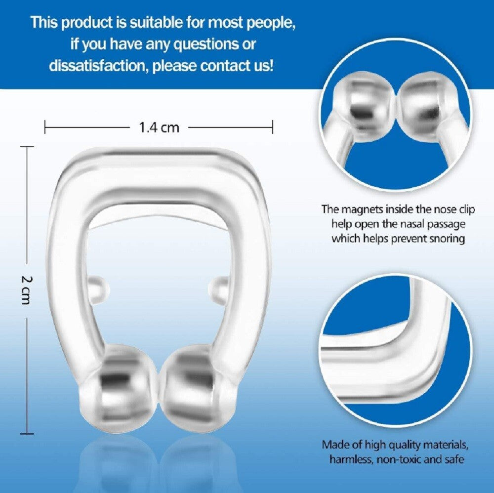 4 Pack Magnetic anti Snore Nose Clips Silicone Snoring Aid Nasal Breathing Sleep