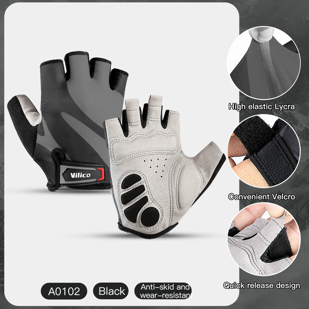 Half Finger Cycling Gloves Summer Bicycle Gloves Shock-Absorption Breathable Mountain Bike MTB Gloves Cycling Accessories