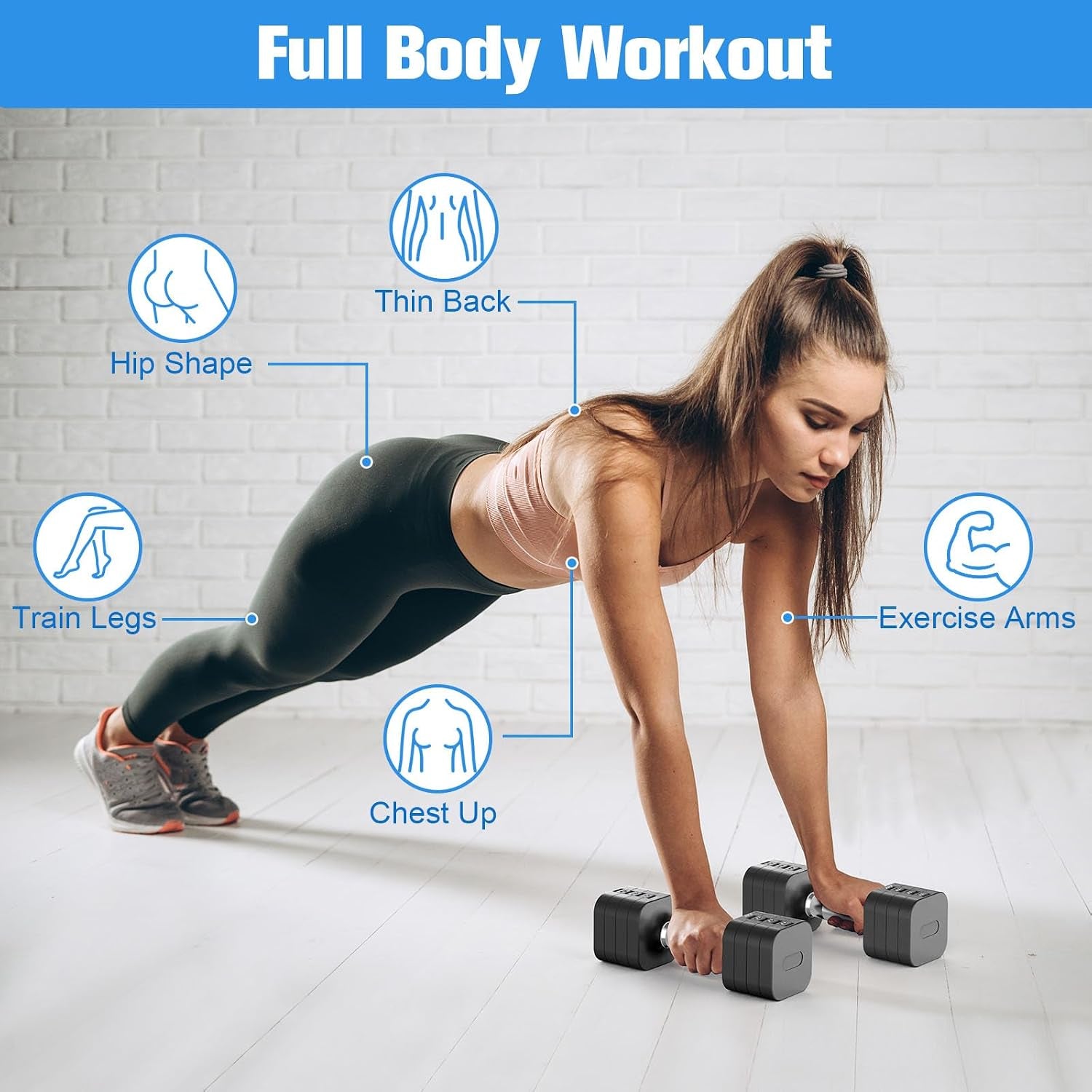 Adjustable Dumbbell Set,Adjustable Weight Dumbbells for Women/Men | 17.6LB/22LB/26.4LB/30.8LB for Choices, with Multiple Levels, Hand Weights Sets for Home Gym Full Body Workout