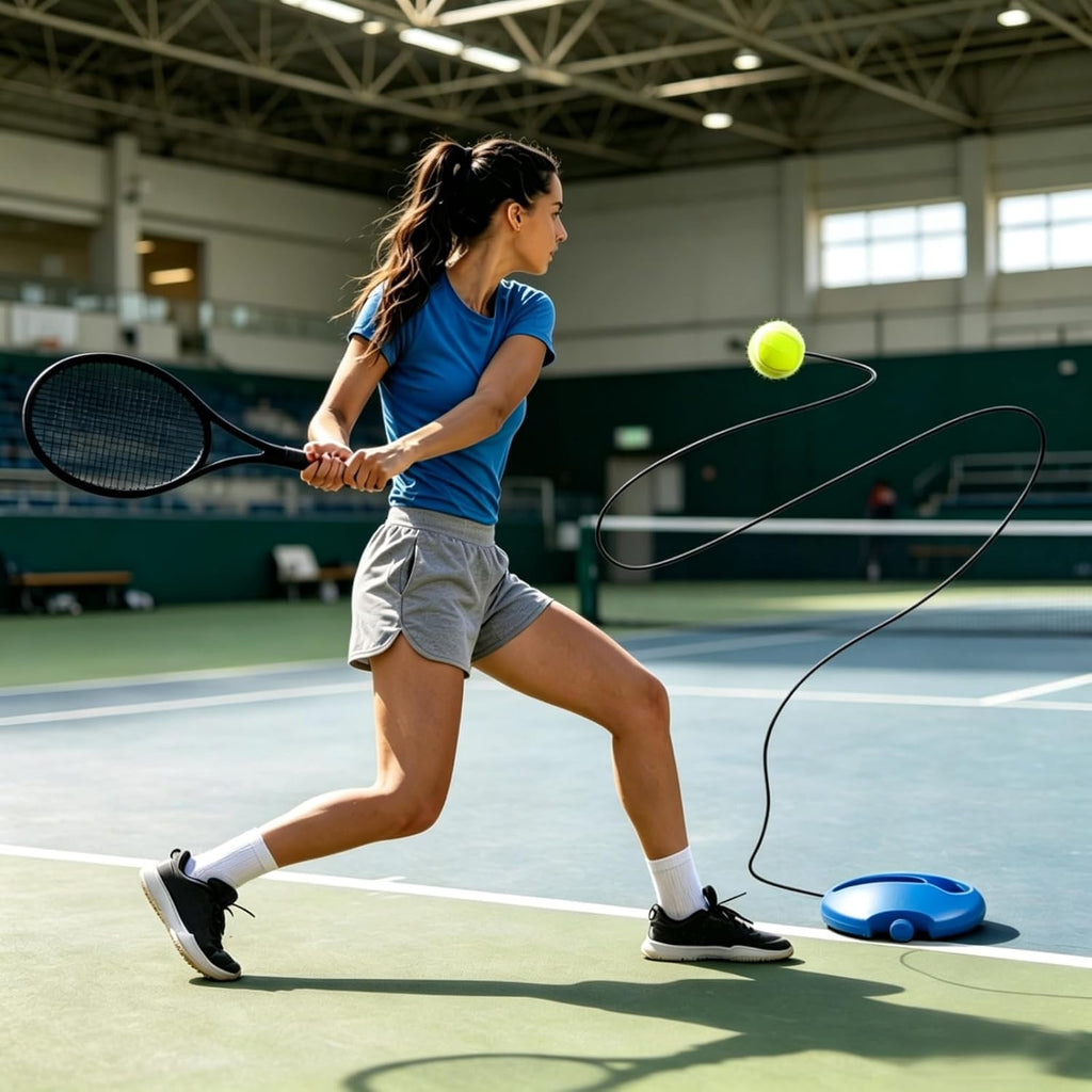 Tennis Trainer Rebound Ball with 3 String Balls Tennis Practice Rebounder | Self Portable Tennis Practice Training Tool Suitable for Beginners Indoor Outdoor Sport