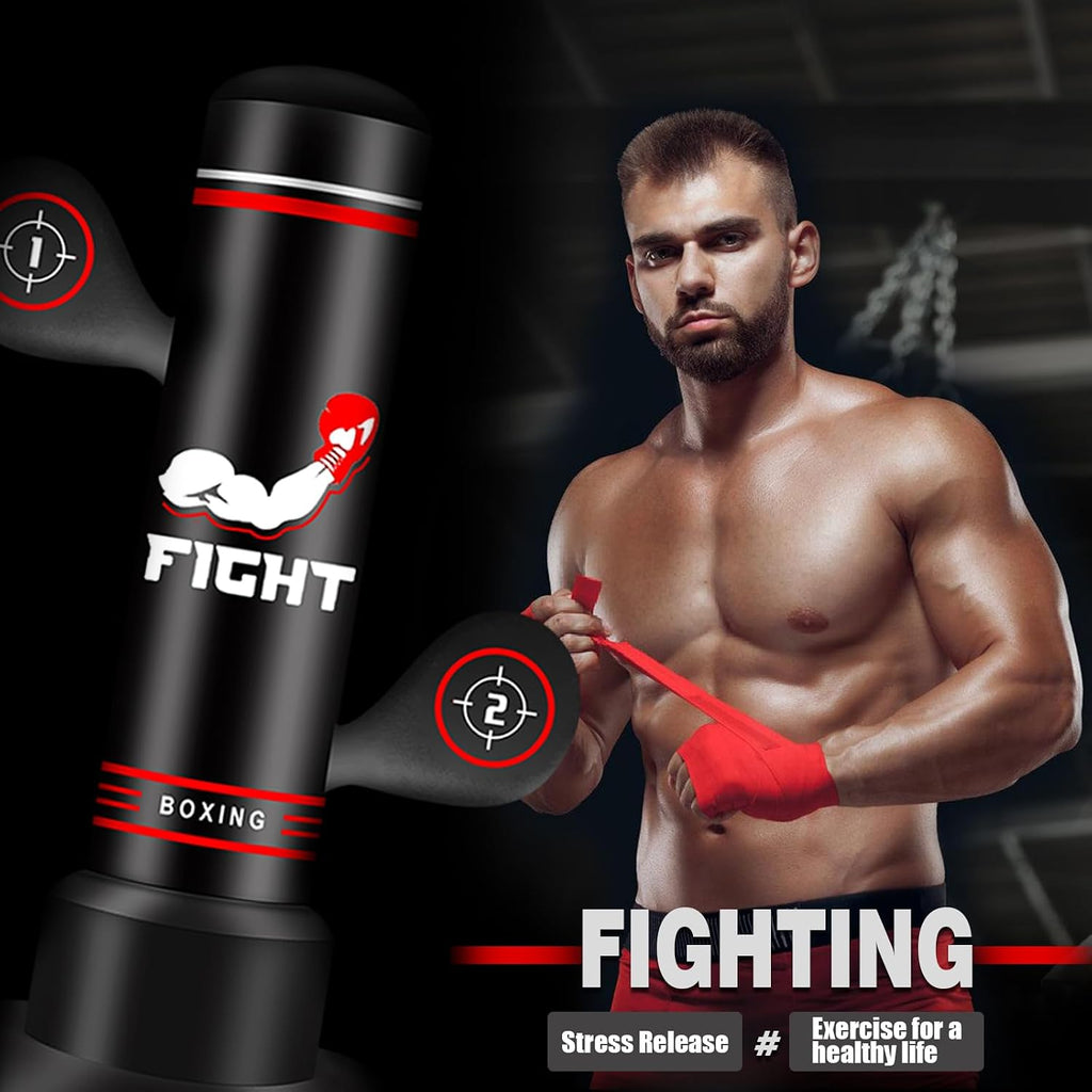 Heavy Punching Bag for Adults Teens, 70” Boxing Bag with Gloves, Pump | Punching Bag with Gloves, Pump and Jump Rope, Boxing Reflex Ball, Women Men Kickboxing Bags for Training MMA Fitness Home Gym