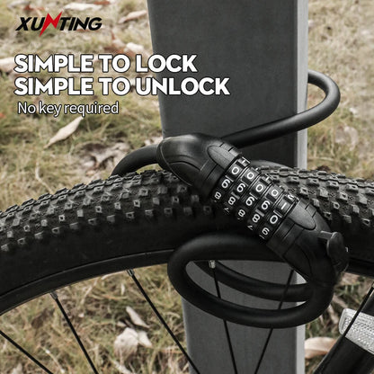 Xunting 54Cm/78Cm/110Cm Bike Lock Electric Password Steel Wire Cable Lock Combination for Anti-Theft Lockscycling Accessories