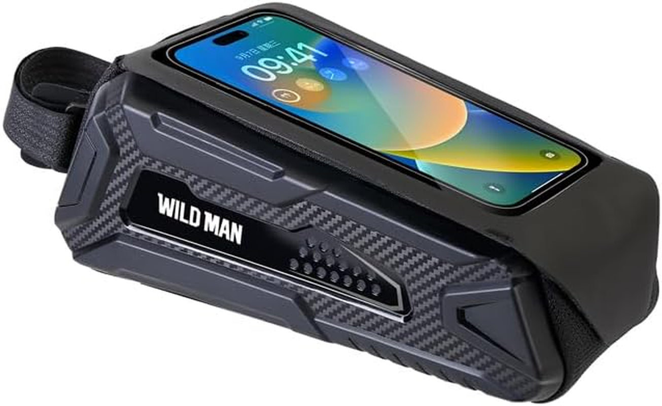 Bike Frame Bag, Waterproof Bike Phone Mount Holder Bicycle Front Top Tube Pouch Pannier Cycling Frame Storage Bag Cycle Crossbar Bags for Iphone 16 15 14 13 12 Pro Max Samsung Smartphones up to 6.9''