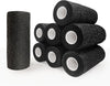 4" X 5Yd Self Adhesive Bandage Wrap Non-Woven Elastic Sports Tape | 8-Pack Medical Vet Wrap Cohesive Bandage Wrap Breathable, Waterproof, for Wrist Ankle Tattoo Grip, Black