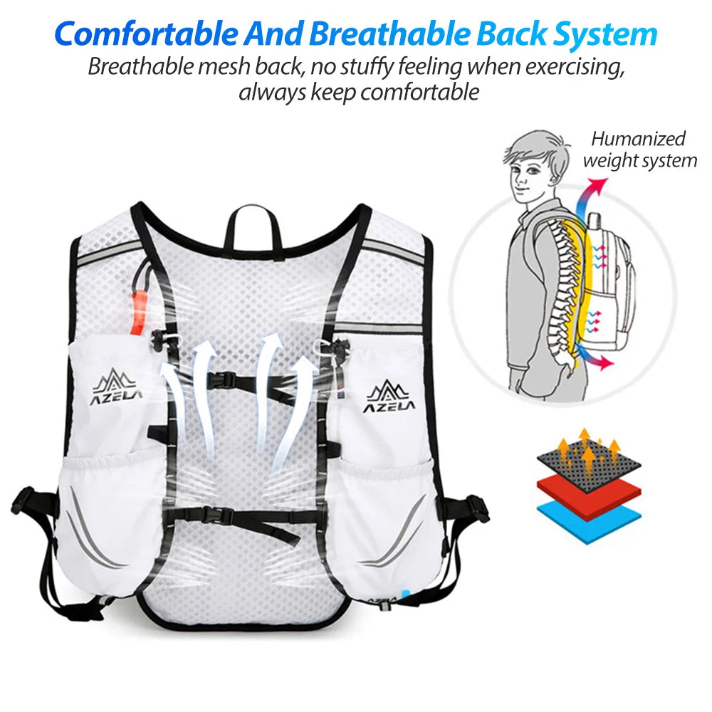 Breathable Hydration Vest Trail Running Backpacks Lightweight Cycling Run Jogging Marathon Backpack Riding Climbing Bag