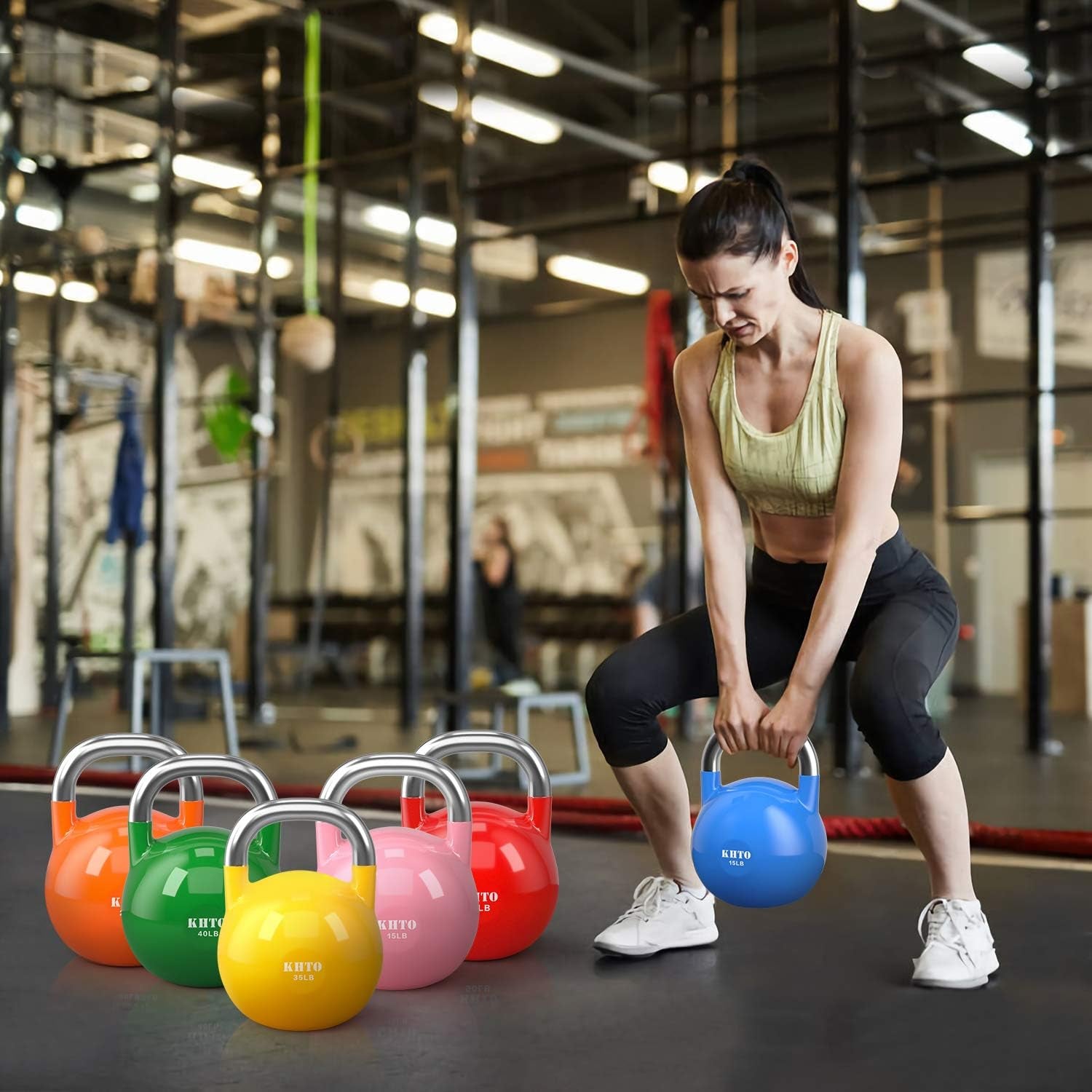 Kettle Bells – Competition Kettlebell 50 LB – Professional Grade Kettlebell for Fitness, Weightlifting, Core Training – Durable and Strong Design – 10-50 LB Color-Coded Collection