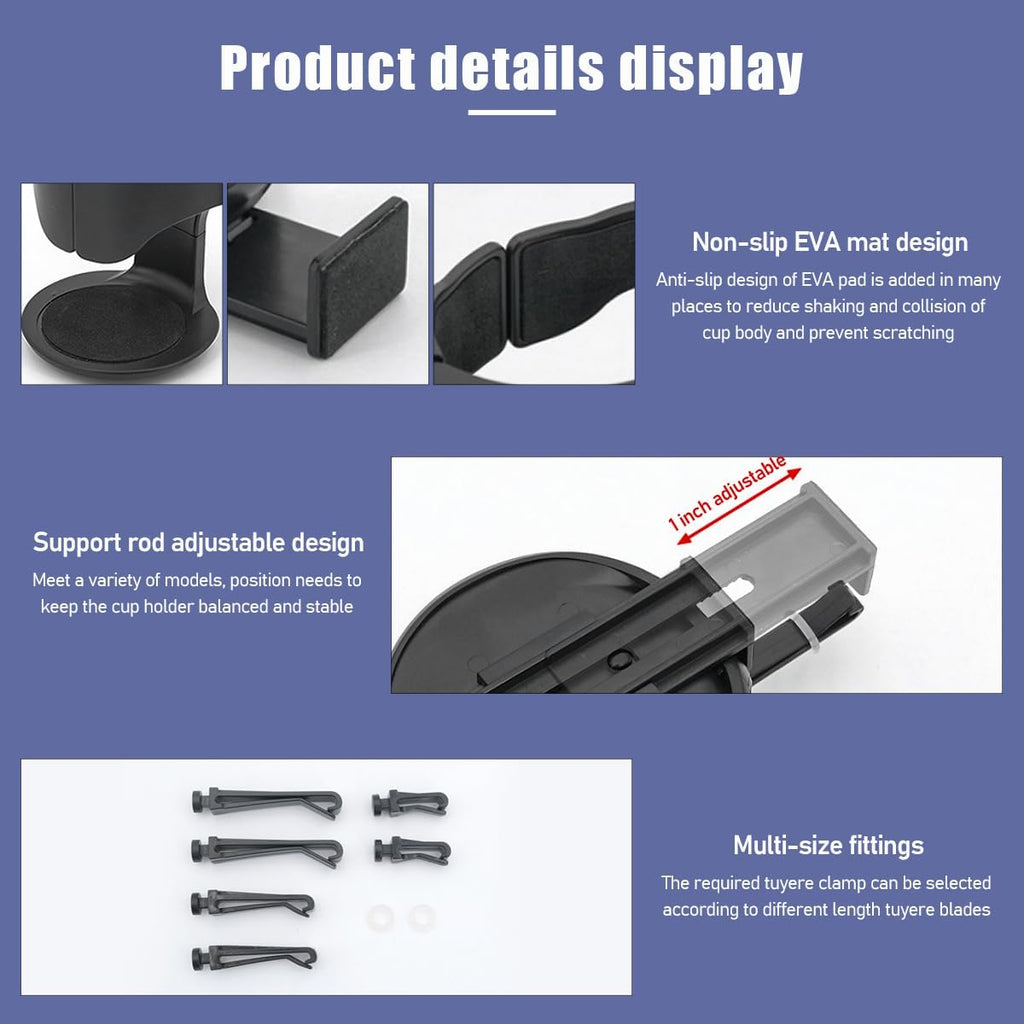 Cup Holder for Car Air Vent, Adjustable Auto Vent Cup Holder Expander with 3 Kinds Mounting Clips, A/C Vent Drink Holder Stand for Coffee, Water, Juice, Tea, Car Accessories