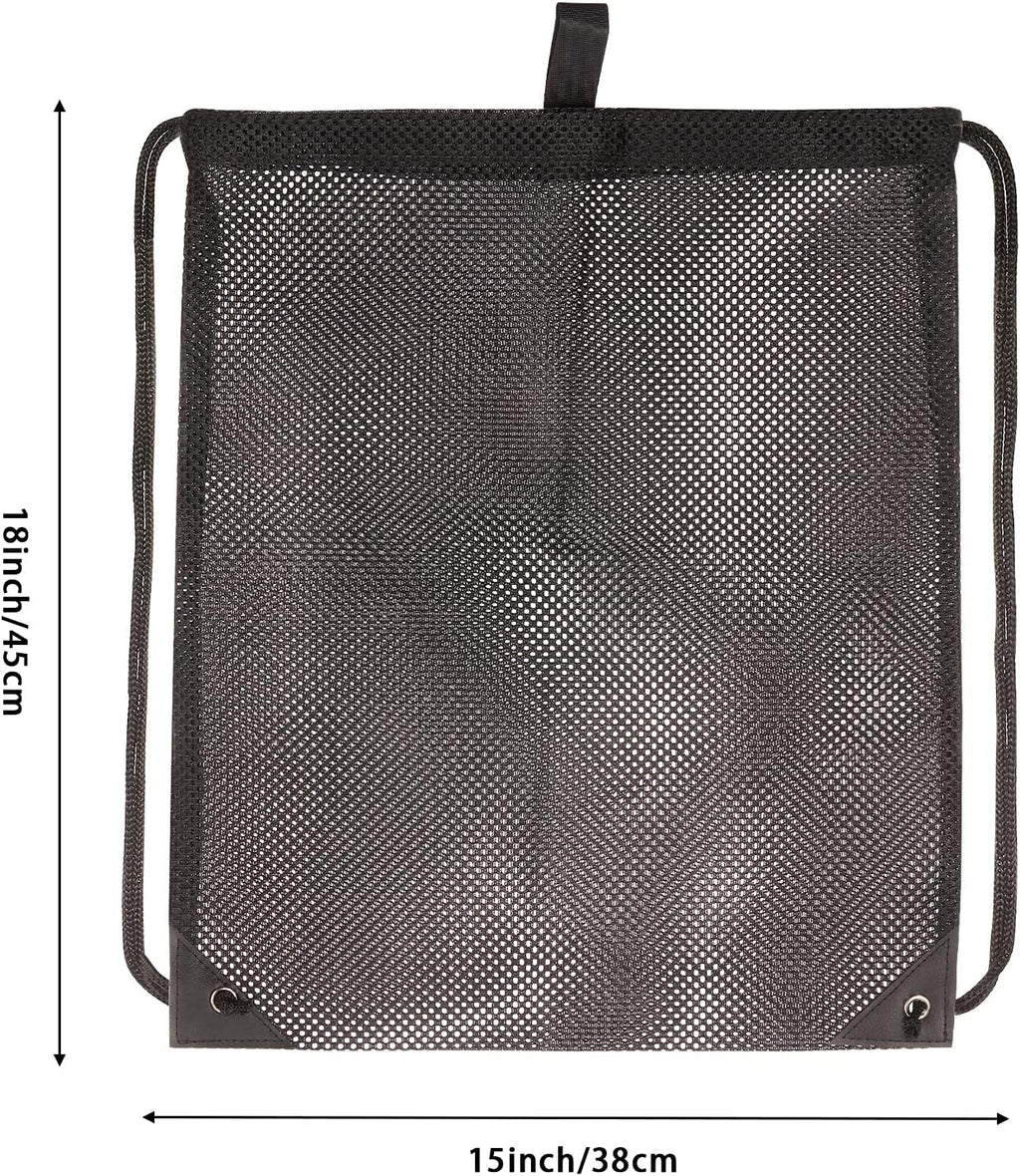 2-PACK Mesh Drawstring Bag, Mesh String Bag for Gym Laundry Seashell and Beach F