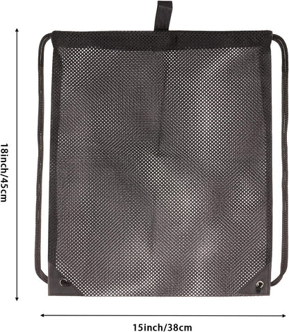 2-PACK Mesh Drawstring Bag, Mesh String Bag for Gym Laundry Seashell and Beach F