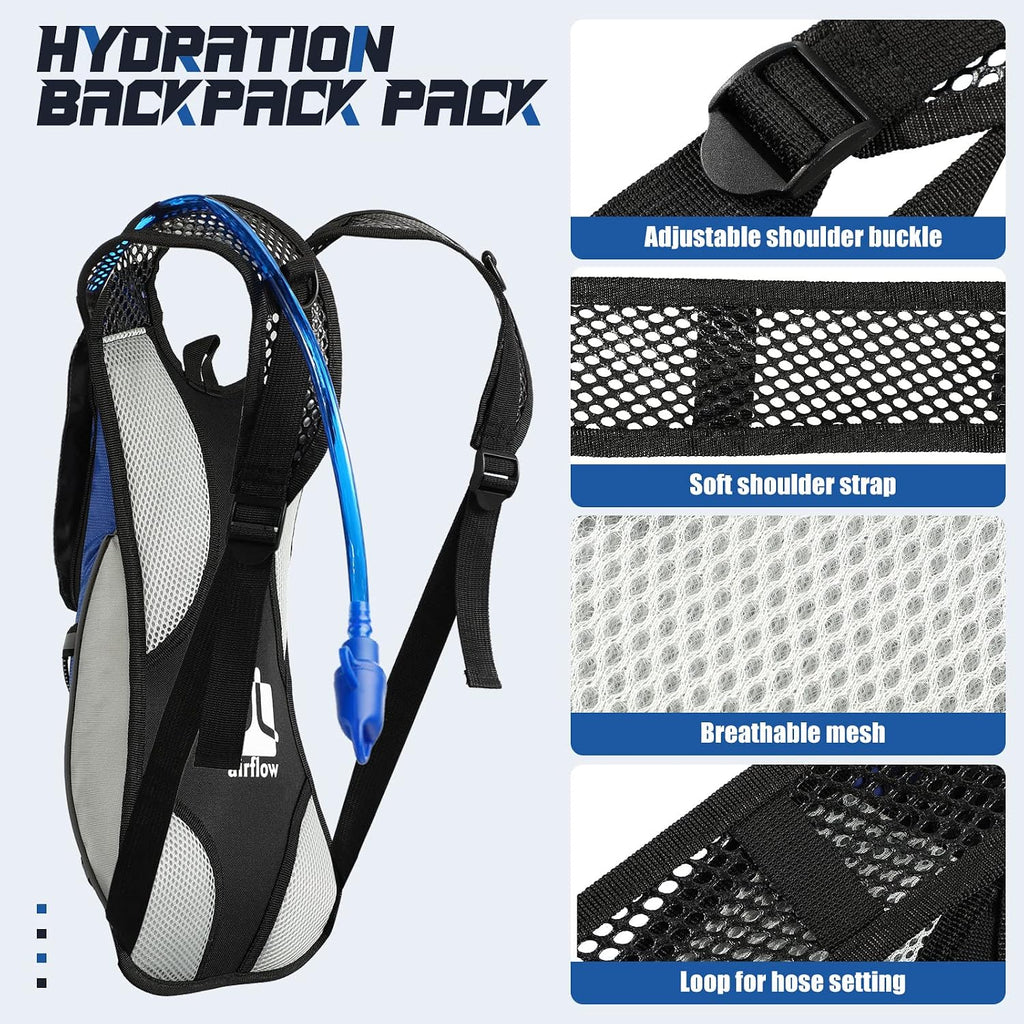 2 Pack Hydration Backpack Pack with 2L Water Bladder, Hiking Backpack with Hydration Bladder Water Rucksack Backpack Bladder Bag Cycling Bicycle Bike/Hiking Climbing Pouch