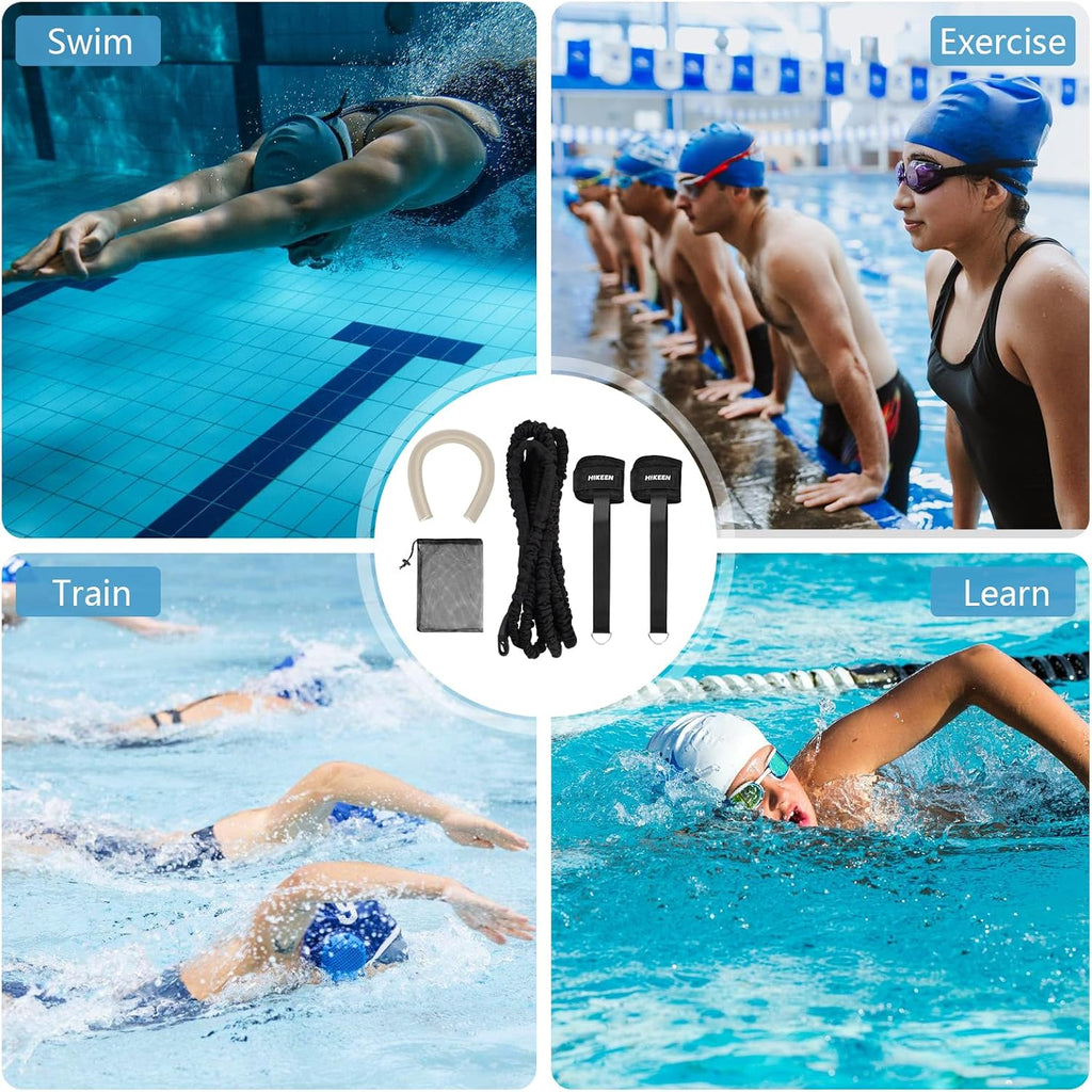 Swimming Training Belt - 4M Tether for Swim in Place, Stationary Harness, Aquatic Resistance Belt
