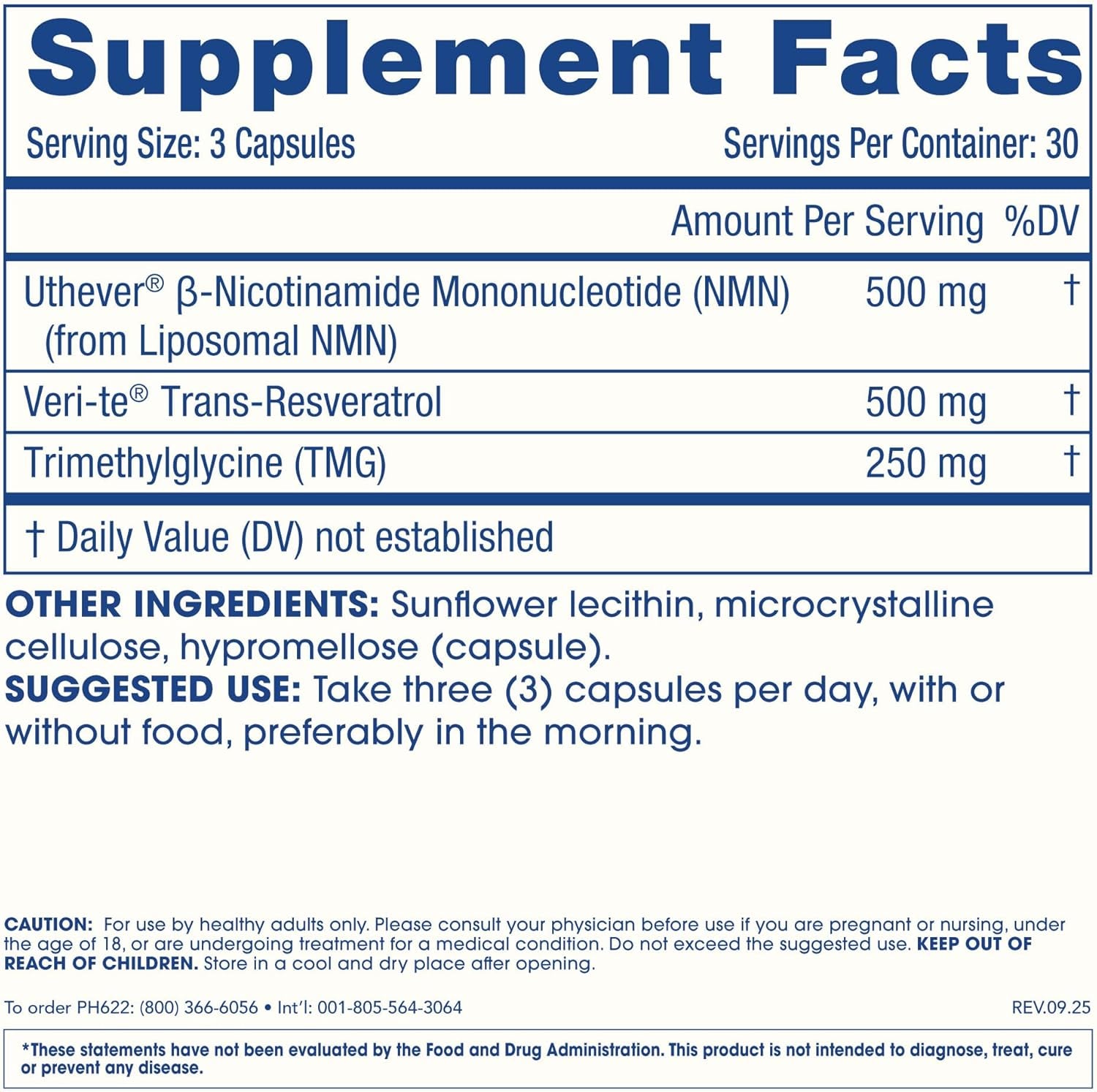 Liposomal NMN Pro Complete (90 Capsules) - Liposomal Uthever NMN, Trans-Resveratrol, TMG