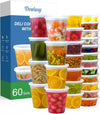60 Set Deli Containers with Lids, 32/16/8 Oz X 20 Set Each | Leak-Proof BPA Free Plastic Take Out Bowls, Food Storage Containers for Takeout, Freezer, Microwave & Dishwasher Safe