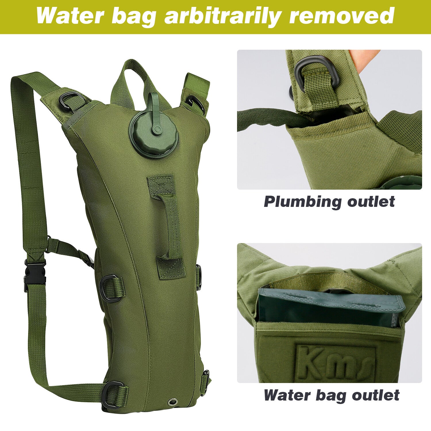 Cycling Hydration Bladder - 3L Leakproof Water Bag for Backpacks (BPA Free) USA