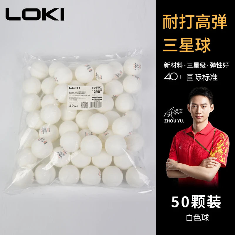 50/100PCS  Table Tennis Balls 3 Star 40+ New ABS Plastic Material Ping Pong Balls with Seam Club Training Ping Pong Balls
