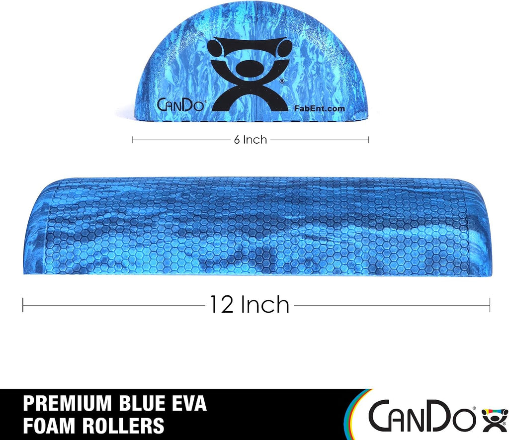 Premium Blue Marble EVA Foam Roller for Muscle Restoration, Massage Therapy, Sport Recovery and Physical Therapy 6" X 12" Half-Round