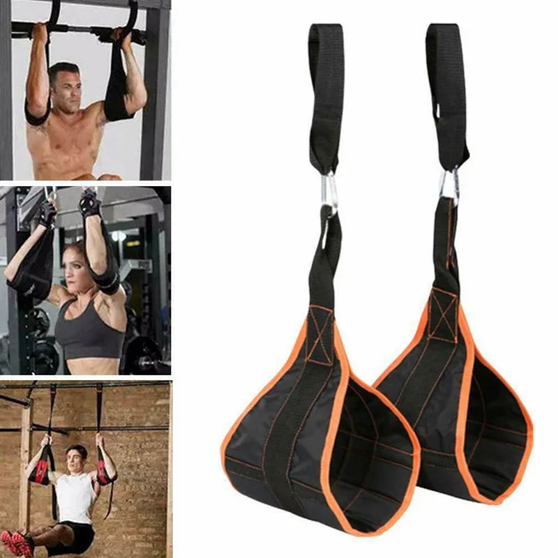 Hanging Ab Straps for Pull up Bar &amp; Core Strength Training - Soft Padded Exercise Straps for Ab Swing &amp; Leg Raises, Hang Bar Strap with 2 Steel Carabiners - Abs Equipment for Home &amp; Gym