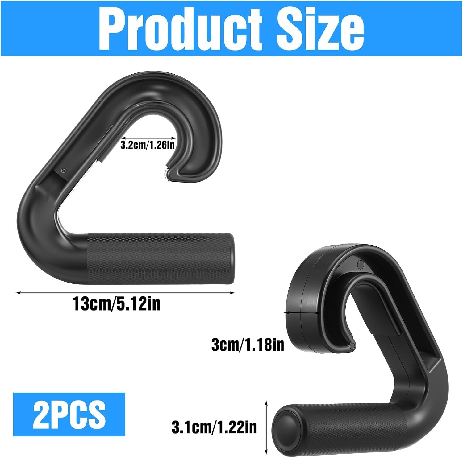 Neutral Grip Pull up Handles (2-Pack) – Heavy Duty Nylon Handles for Pull-Ups, Deadlifts & Resistance Bands, 800LB Capacity, Non-Slip Ergonomic Grips – Gym & Home Workout Accessories