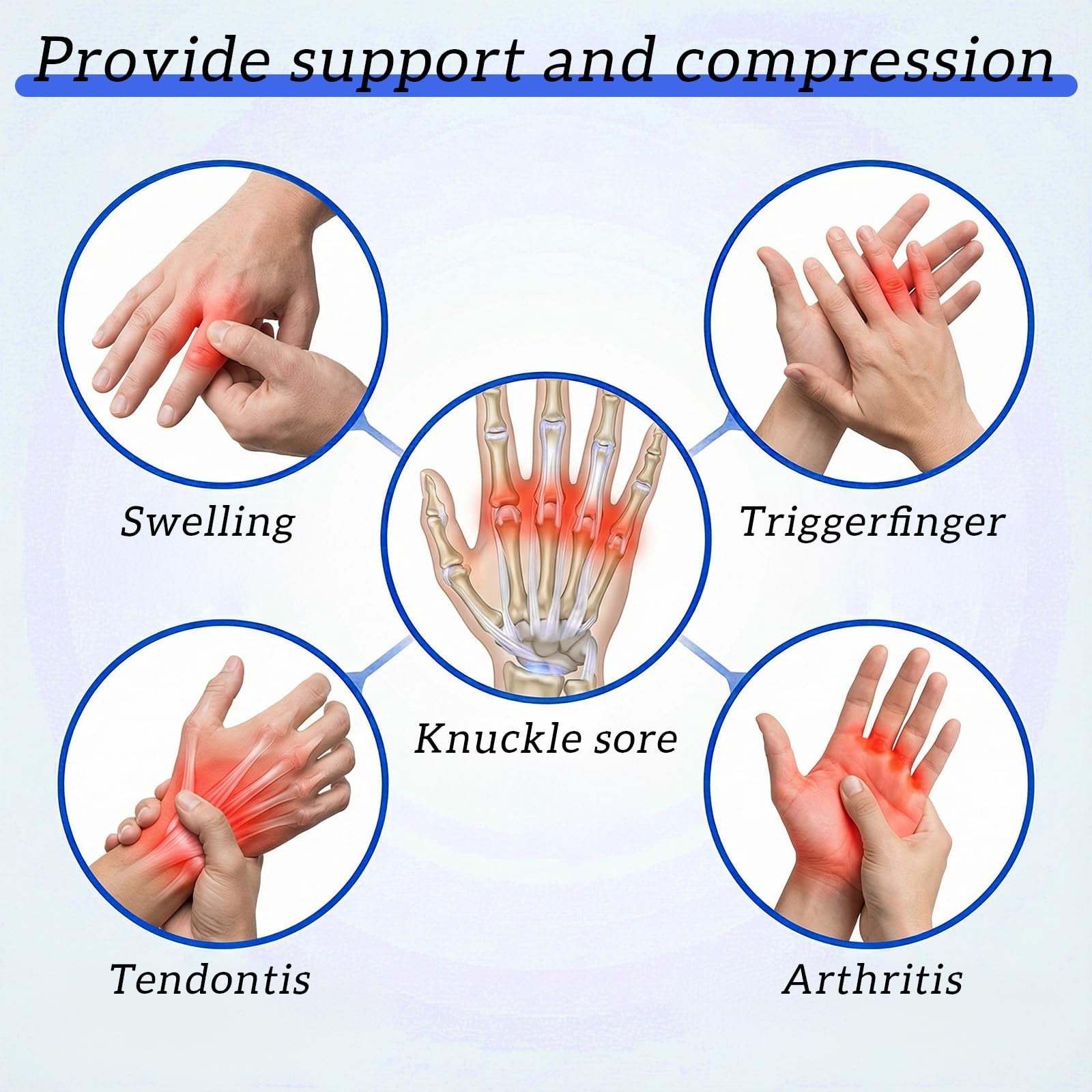 20 Pcs Breathable Finger Brace Elastic Sports Finger Compression Sleeves