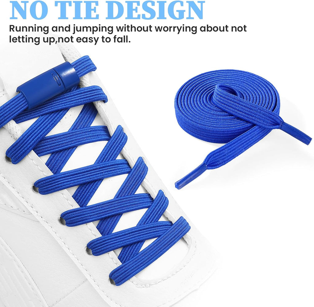 No Tie Shoelaces Elastic Laces for Kids Adults Athletic Sneakers | Stretch Tieless Shoe Strings Easy Slip on Design Comfortable Fit for Running Shoes Athletic Shoes Casual Footwear Sneakers