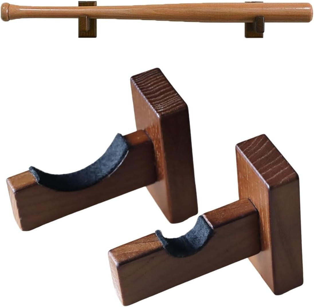 Baseball Bat Display Case Wall Mount Bat Holder Hanger Solid Ash Tree Handmade