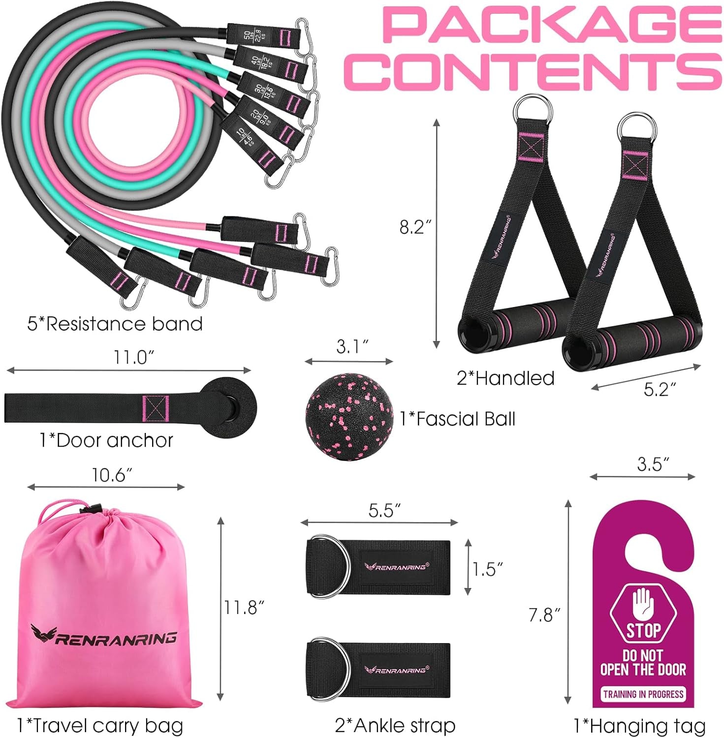 Resistance Bands for Working Out, 150LBS Exercise Bands, Workout Bands, Resistance Bands Set with Handles for Men Women, Legs Ankle Straps