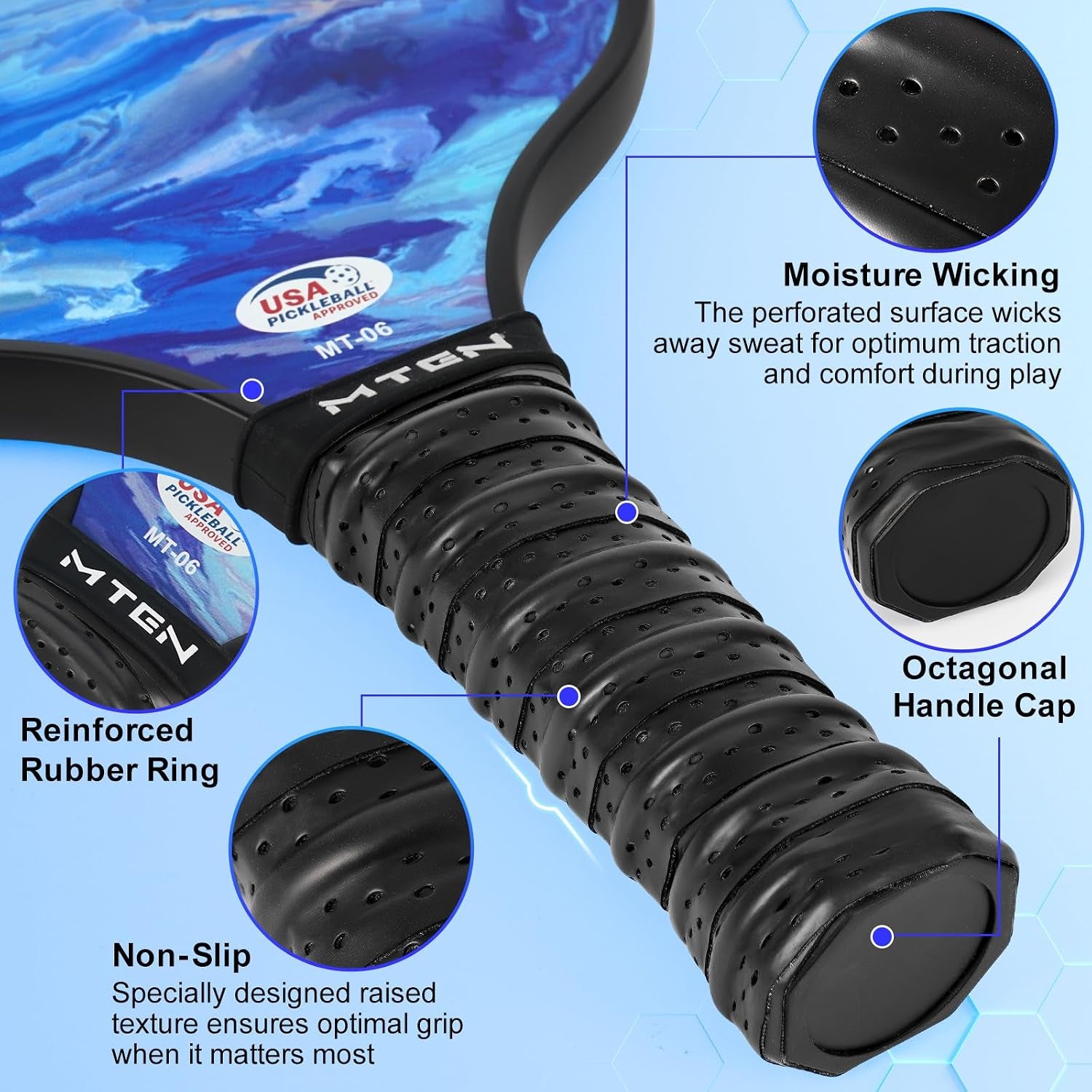 Pickleball Paddles Set of 2/4/1, USAPA Approved Fiberglass Rackets | Lightweight Set for Men, Women, Beginners & Intermediate