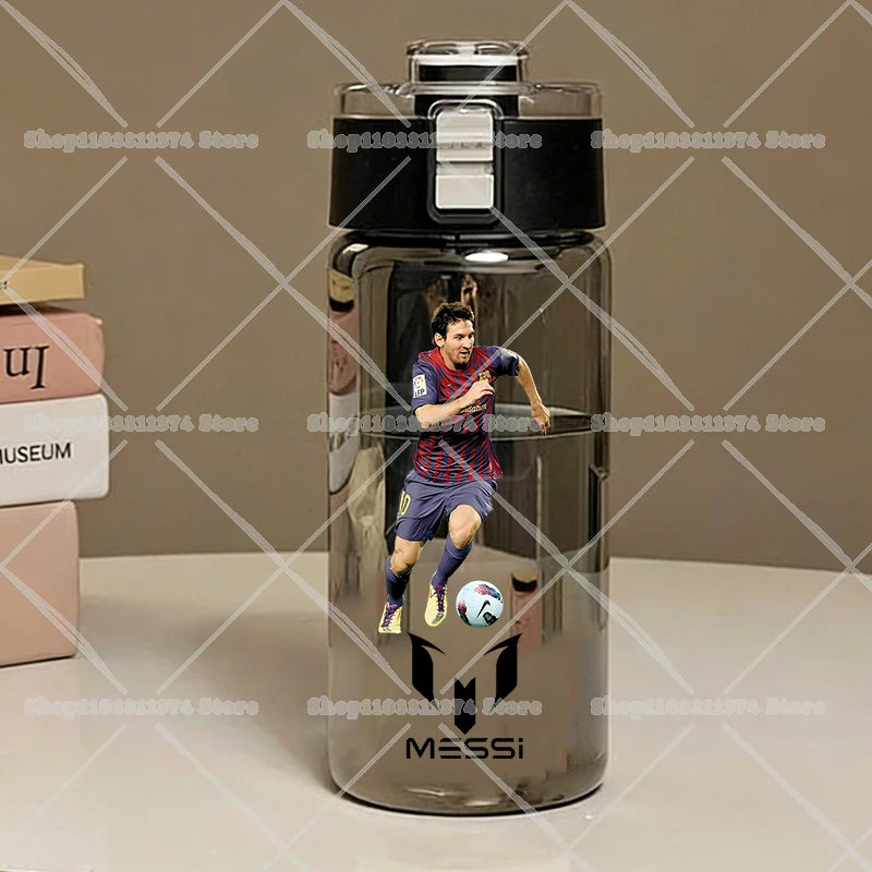 600ML CR7 Sports Water Bottles Cartoon Football Star Ronaldos Large Water Cups New Outdoor Transparent Drinking Bottle Kids Gift